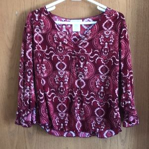 Burgundy stretchy blouse